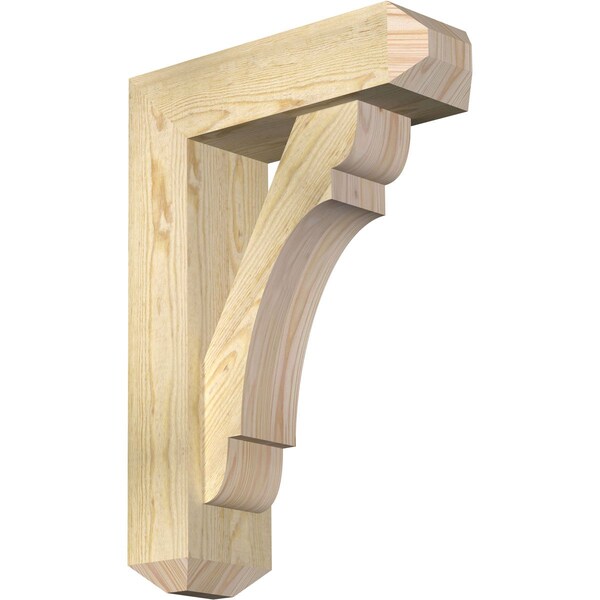 Ekena Millwork Olympic Craftsman Rough Sawn Bracket w/ Offset Brace, Douglas Fir, 6"W x 18"D x 26"H BKT0604X18X26OLY04RDF - main